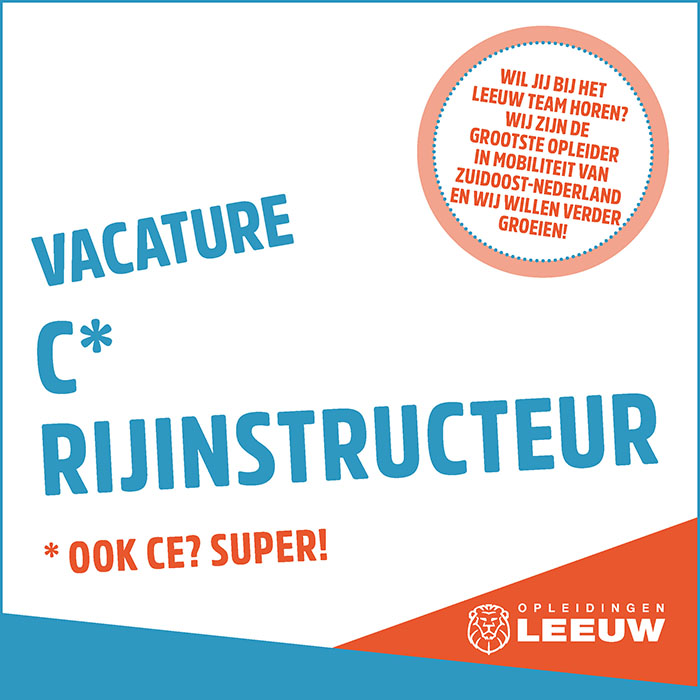 vacature instructeur c-rijbewijs of ce-rijbewijs